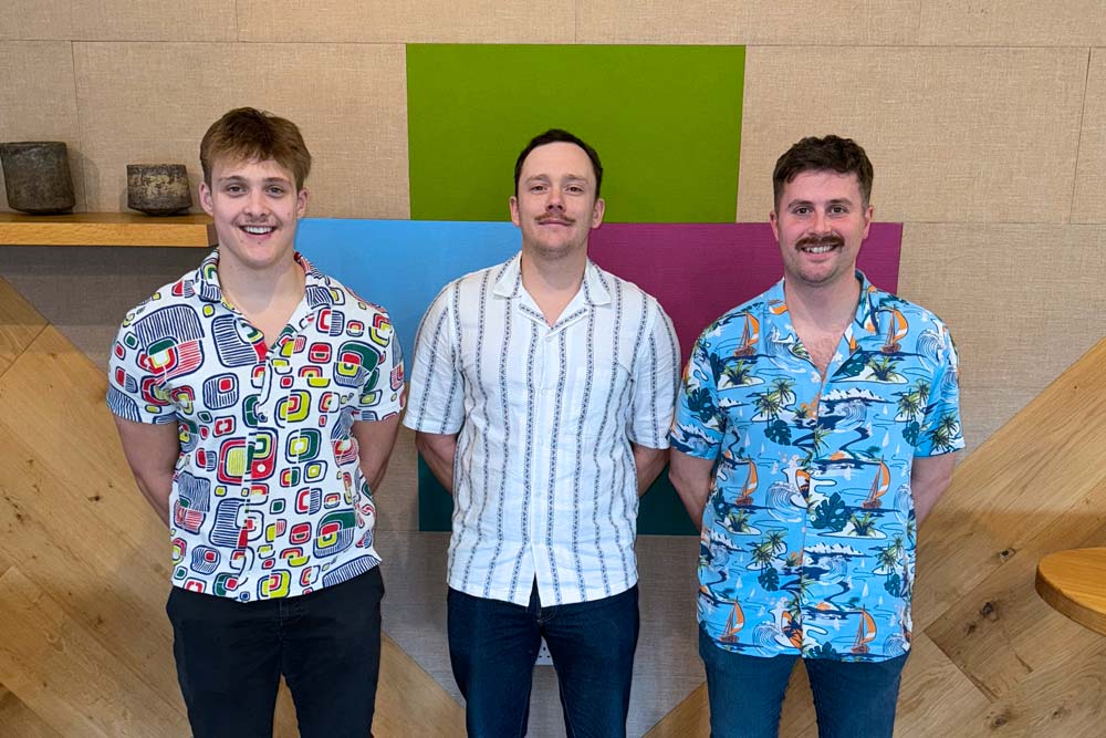 Hudson employees, Will Watts, Tom Cliff & Ross Nixon fundraising for Movember